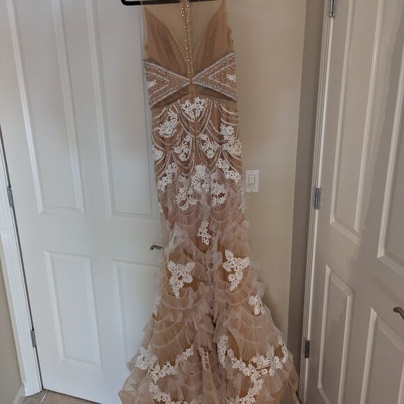 Jovani Lace Pattern Long Dress - Picture 2 of 2